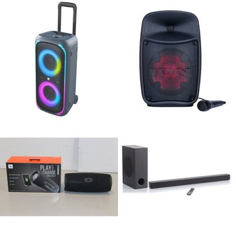 Pallet – 29 Pcs – Speakers, Portable Speakers, Accessories – Customer Returns – onn., ION Audio, JBL, Sanus VuePoint