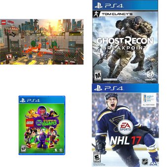 10 Pcs – Sony Video Games – Open Box Like New, New – LEGO The Movie Videogame (PS4), Ghost Breakpoint for PlayStation 4, LEGO DC Super Villains (PS4), NHL 17(PS4)