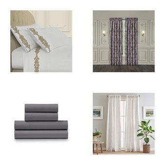 CLEARANCE! 6 Pallets – 1296 Pcs – Curtains & Window Coverings, Rugs & Mats, Sheets, Pillowcases & Bed Skirts, Bedding Sets – Mixed Conditions – Unmanifested Home, Window, and Rugs, Eclipse, Madison Park, Sun Zero