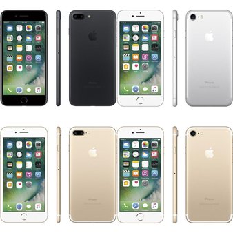 14 Pcs – Apple iPhone 7 – Refurbished (GRADE A – Unlocked – Original Box) – Models: MN8H2LL/A, MN8J2LL/A, MN8Q2LL/A, MNQK2LL/A – Smartphones