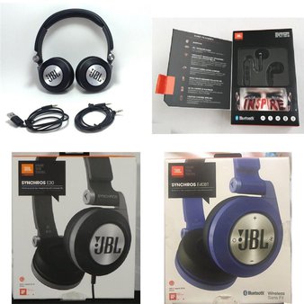 36 Pcs – JBL Headphones & Portable Speakers – Refurbished (GRADE A, GRADE B) – Models: B00LT295L8-P, E40BT Black, EE40BTBLU, JBLINSP500BLK