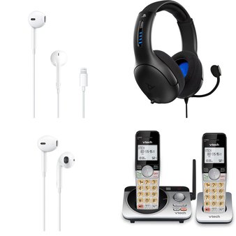 DAILY DEAL! 1 Pallet – 473 Pcs – In Ear Headphones, Cordless / Corded Phones, Audio Headsets, Media Streaming Players (IPTV) – Untested Customer Returns – Apple, VTECH, PDP, onn.