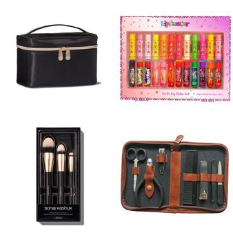 29 Pcs – Makeup – New, Open Box Like New, Like New, Used, New Damaged Box – Retail Ready – Sonia Kashuk, CONAIR, The Lip Bar, Buxton