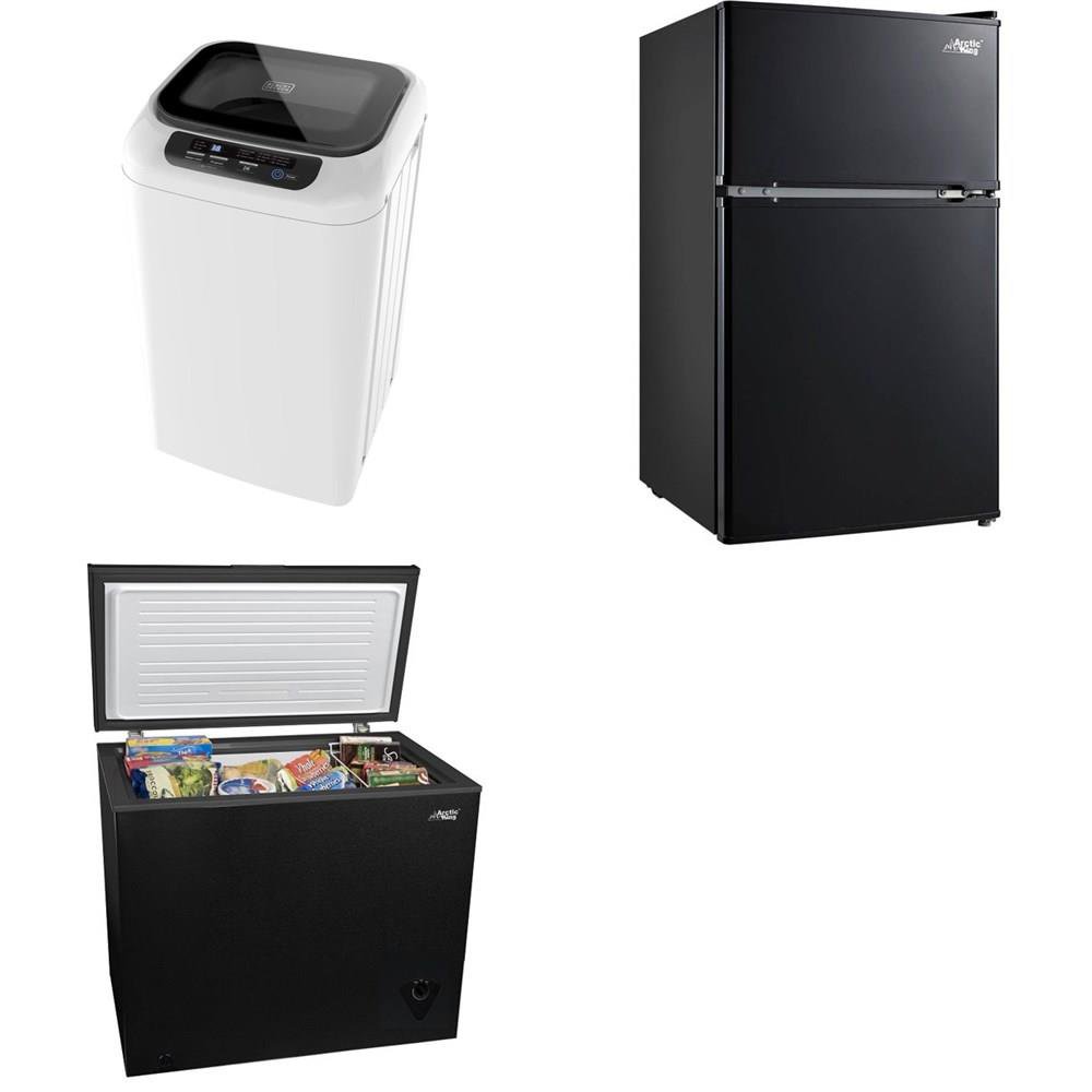 Arctic King 3.2 Cu Feet Two Door Compact Refrigerator With Freezer, Black, E-star