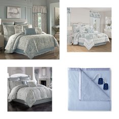 6 Pallets - 563 Pcs - Curtains & Window Coverings, Bedding Sets, Sheets, Pillowcases & Bed Skirts, Blankets, Throws & Quilts - Mixed Conditions - Fieldcrest, Madison Park, Asstd National Brand, Eclipse