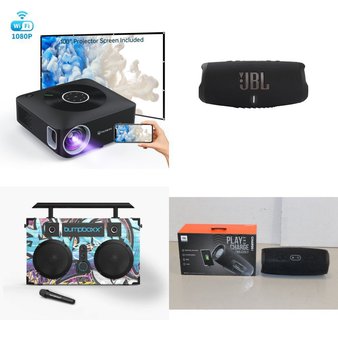 Pallet – 61 Pcs – Accessories, Portable Speakers, Speakers, CD Players, Turntables – Customer Returns – onn., GE, Onn, JBL