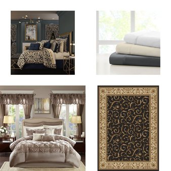 CLEARANCE! 6 Pallets – 995 Pcs – Rugs & Mats, Curtains & Window Coverings, Blankets, Throws & Quilts, Sheets, Pillowcases & Bed Skirts – Mixed Conditions – Unmanifested Home, Window, and Rugs, Fieldcrest, Unmanifested Bedding, Madison Park