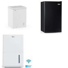 CLEARANCE! 1 Pallet - 3 Pcs - Refrigerators, Freezers, Humidifiers / De-Humidifiers - Customer Returns - Igloo, HISENSE, Midea