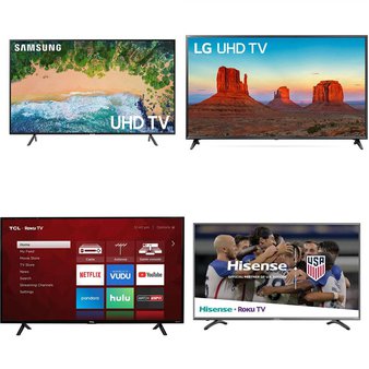 4 Pcs – LED/LCD TVs (46″ – 55″) – Refurbished (GRADE A, No Stand) – HISENSE, TCL, Samsung, LG