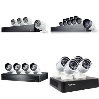 14 Pcs – Security Cameras & Surveillance Systems – Tested Not Working – Samsung, Swann
