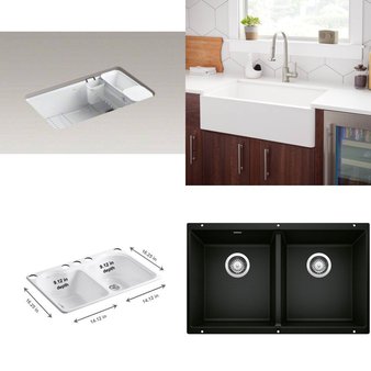 Pallet – 15 Pcs – Hardware, Kitchen & Bath Fixtures, Kitchen & Dining – Customer Returns – Kohler, Blanco, ProFlo, Signature Hardware