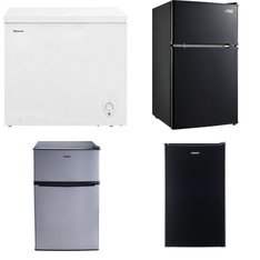 Pallet - 7 Pcs - Freezers, Bar Refrigerators & Water Coolers, Refrigerators - Customer Returns - Galanz, Arctic King, HISENSE