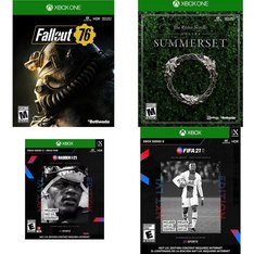 250 Pcs - Microsoft Video Games - New - Fallout 76 (XB1), Madden NFL 21 (Xbox One), The Elder Scrolls Online: Summerset (XB1), Fifa 21 Next Level (Xbox X)