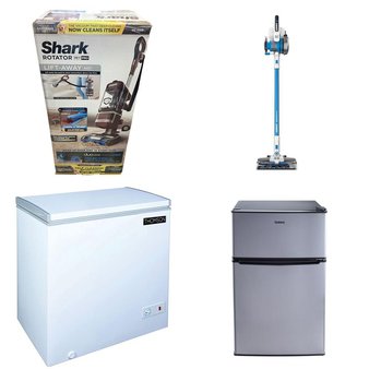 CLEARANCE! 2 Pallets – 31 Pcs – Vacuums, Bar Refrigerators & Water Coolers, Freezers, Pressure Washers – Customer Returns – Hart, Tineco, Galanz, Hoover