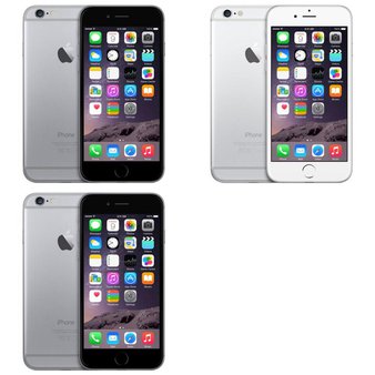 7 Pcs – Apple iPhone 6 – Refurbished (GRADE A – Unlocked) – Models: 3A021LL/A, MG5X2LL/A, MG4W2LL/A