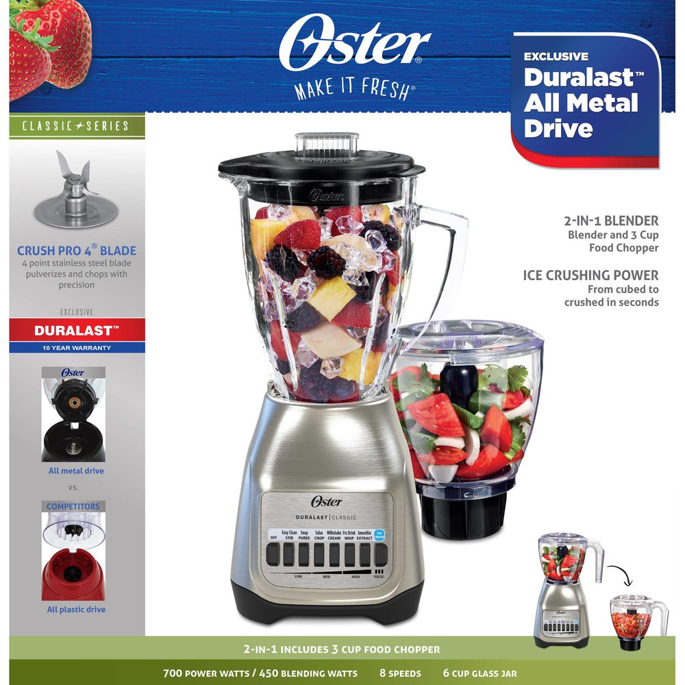 Oster Precise Blend 700 Plus Food Chopper Glass Jar