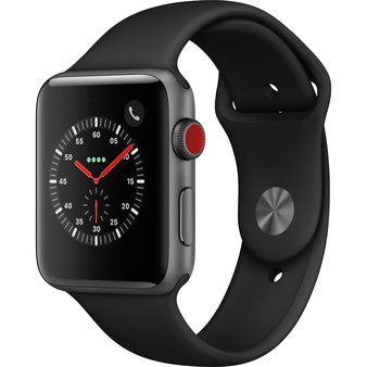 10 Pcs – Apple Watch Gen 3 Series 3 Cell 42mm Space Gray Aluminum – Black Sport Band MTGT2LL/A – Refurbished (GRADE B)