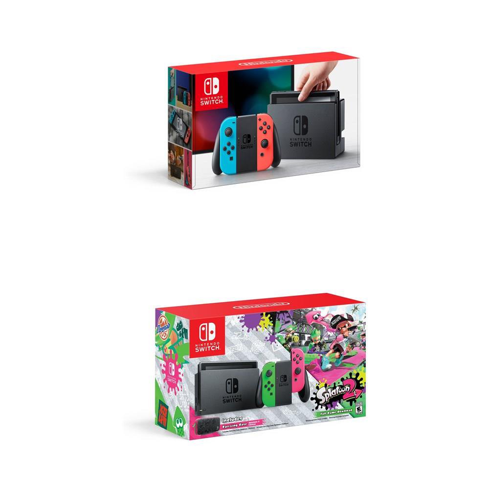 Nintendo Switch Hardware with Splatoon 2 + Neon Green/Neon Pink Joy-Cons  (Nintendo Switch) 