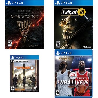 22 Pcs – Sony Video Games – Used, New, Like New – The Elder Scrolls Online: Morrowind (PS4), Tom Clancy’s The Division 2 (PS4), Fallout 76(PS4), NBA LIVE 18: The One Edition (PlayStation 4)