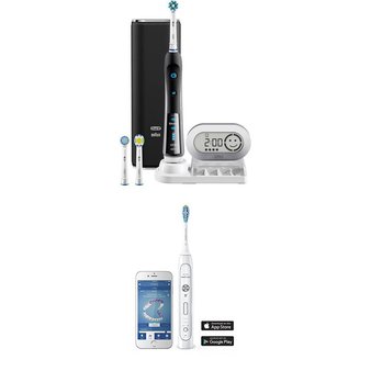 9 Pcs – Oral Care/Oral-B Precision Black 7000 Rechargeable & Philips HX9192/01 Sonicare Flexcare – BRAND NEW – Retail Ready – Oral-B, Philips