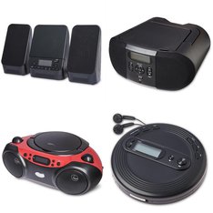 CLEARANCE! 3 Pallets - 349 Pcs - Accessories, Boombox, Shelf Stereo System, Receivers, CD Players, Turntables - Customer Returns - onn., Onn, One For All, CROSLEY
