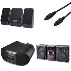 Pallet - 121 Pcs - Accessories, Boombox, Shelf Stereo System, Speakers - Customer Returns - onn., Onn, One For All, GE