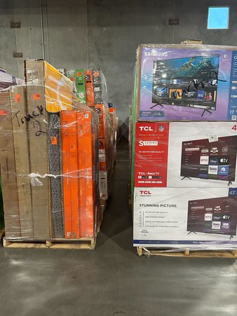 Truckload – 26 Pallets – 357 Pcs – Plug and Play Pass TVs – LED/LCD TVs (24″ – 86″) – Customer Returns – Onn, VIZIO, TCL, Samsung