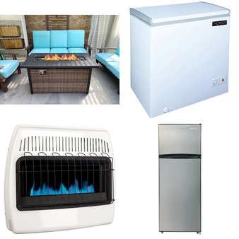 Pallet – 5 Pcs – Freezers, Fireplaces, Heaters, Refrigerators – Customer Returns – Thomson, Better Homes & Gardens, Dyna-Glo, Frigidaire