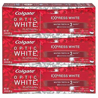 161 Pcs – Colgate Optic White Express White Whitening Toothpaste 3 ounce 3 Pack – New – Retail Ready