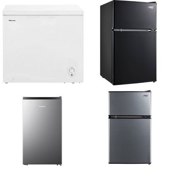 Pallet – 7 Pcs – Freezers, Bar Refrigerators & Water Coolers, Refrigerators – Customer Returns – HISENSE, Galanz, Arctic King