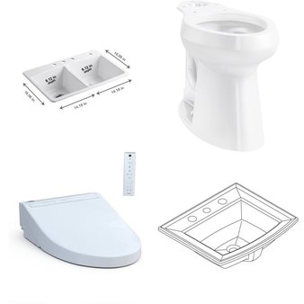 Pallet – 10 Pcs – Kitchen & Bath Fixtures, Hardware, Books – Customer Returns – Kohler, Toto, American Standard