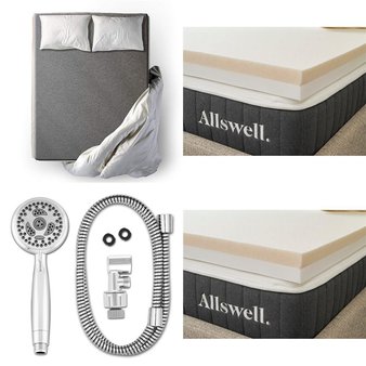 Friday Deals! 6 Pallets – 55 Pcs – Covers, Mattress Pads & Toppers, Kitchen & Bath Fixtures, Hardware, Not Powered – Customer Returns – Allswell, Ayer Comfort