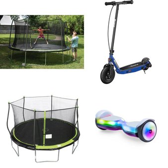 Pallet – 13 Pcs – Powered, Vehicles, Trains & RC, Trampolines, Outdoor Play – Customer Returns – Razor, Jetson, Spalding, New Bright