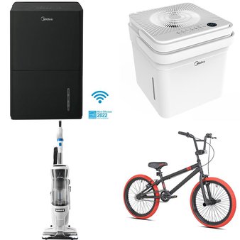 2 Pallets – 32 Pcs – Humidifiers / De-Humidifiers, Cycling & Bicycles, Vacuums, Pools & Water Fun – Overstock – Midea, Hart, Play Day, Kent Bicycles