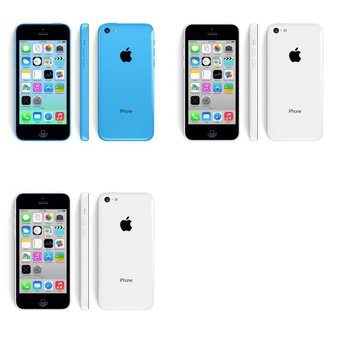 6 Pcs – Refurbished Apple iPhone 5C (GRADE A – Unlocked – Original Box) – Models: MGFA2LL/A, MGFG2LL/A, NG2G2E/A – Smartphones