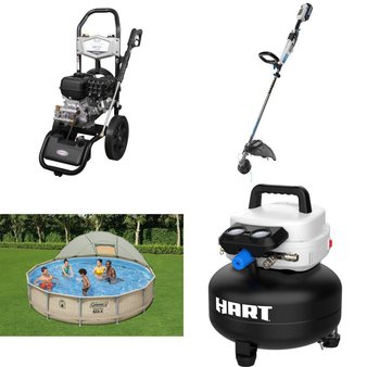 Pallet – 8 Pcs – Pressure Washers, Pools & Water Fun, Hedge Clippers & Chainsaws, Power Tools – Customer Returns – Hyper Tough, Hart, Coleman, Simpson