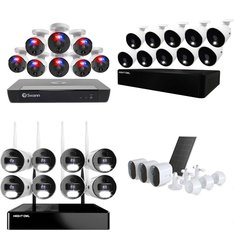 Pallet - 49 Pcs - Security & Surveillance - Damaged / Missing Parts / Tested NOT WORKING - Night Owl, Roo, Arlo, Swann
