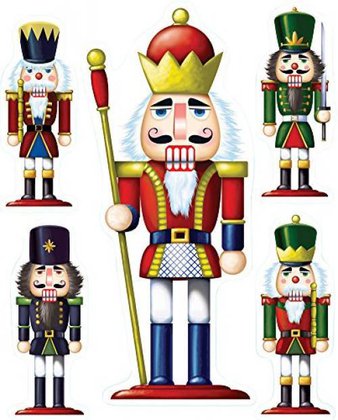 32 Pcs – Beistle 22114 Nutcracker Clings, 12 by 17-Inch – New – Retail Ready