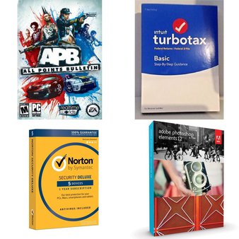 50 Pcs – Computer Software & Video Games – Brand New – Norton, Intuit, Inc., Electronic Arts, Adobe