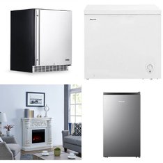 Pallet - 7 Pcs - Refrigerators, Bar Refrigerators & Water Coolers, Freezers, Fireplaces - Customer Returns - Galanz, HISENSE, ONLINE, NewAir