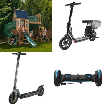12 Pallets – 165 Pcs – Powered, Trampolines, Outdoor Play, Outdoor Sports – Customer Returns – Razor, Razor Power Core, Jetson, Bounce Pro