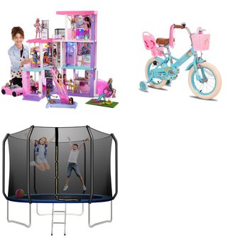 Pallet – 7 Pcs – Unsorted, Dolls, Cycling & Bicycles, Trampolines – Customer Returns – Mattel, joystar, TRIPLE TREE