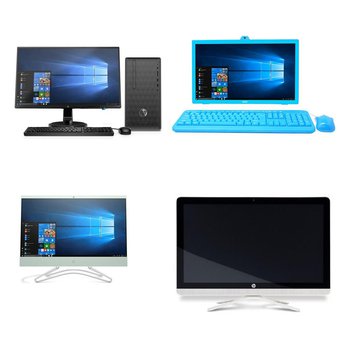 23 Pcs – Desktop & All-In-One Computers – Salvage – HP, EVOO, CyberpowerPC, IBUYPOWER