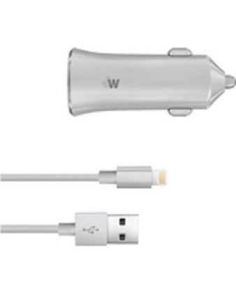 25 Pcs – Just Wireless 03198 USB car charger for apple 5ft -2.1 amp-Gray – Customer Returns
