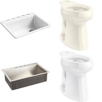 Pallet – 11 Pcs – Hardware, Kitchen & Bath Fixtures – Customer Returns – Kohler, Toto, Lincoln, Saniflo