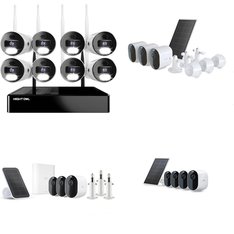 Pallet - 60 Pcs - Security & Surveillance - Damaged / Missing Parts / Tested NOT WORKING - Arlo, Night Owl, ARLO ESSENTIAL, Roo