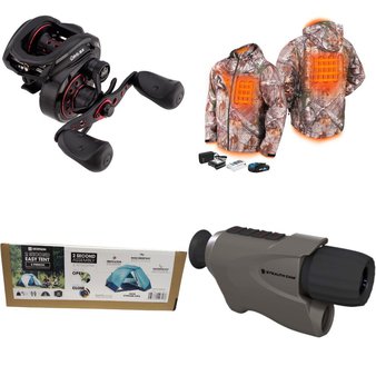 Pallet – 30 Pcs – Optics / Binoculars, Camping & Hiking, Hunting, Fishing & Wildlife – Customer Returns – National Geographic, Ozark Trail, Stealth Cam, Tactacam