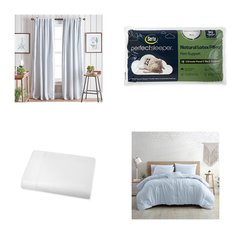 Pallet - 43 Pcs - Curtains & Window Coverings, Sheets, Pillowcases & Bed Skirts, Pillows, Bedding Sets - Mixed Conditions - Unmanifested Home, Window, and Rugs, Fieldcrest, Martha Stewart, Grand State Hotel Collection