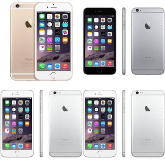 9 Pcs – Apple iPhone 6 – Refurbished (GRADE A – Unlocked – Original Box) – Models: MGA92LL/A, MG622LL/A, MG5W2LL/A, MGCM2LL/A – Smartphones