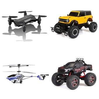 Pallet – 59 Pcs – Vehicles, Trains & RC, Drones & Quadcopters Vehicles, Dolls, Not Powered – Customer Returns – Voyage Aeronautics, New Bright, Sky Rover, Adventure Force